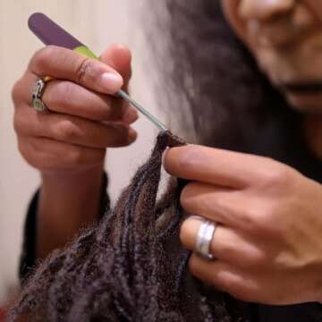 DONNA Crochet Needle, Crochet Braid Hair Latch Hook Hair Extension Lime Purple