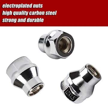FLYCLE Chrome Extended Thread Lug Nuts for Aftermarket Wheels