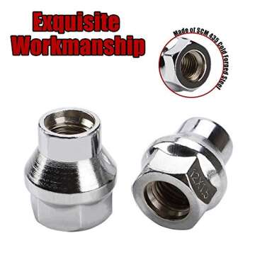 FLYCLE Chrome Extended Thread Lug Nuts for Aftermarket Wheels