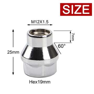 FLYCLE Chrome Extended Thread Lug Nuts for Aftermarket Wheels