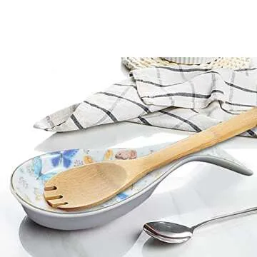 Stylish LEAZUL Ceramic Spoon Rest for Kitchen Decor