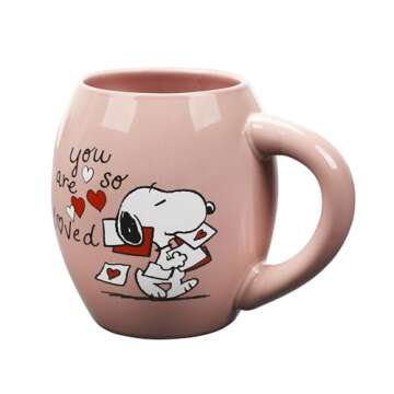 Peanuts You Are So Loved Pink Oval Ceramic Mug
