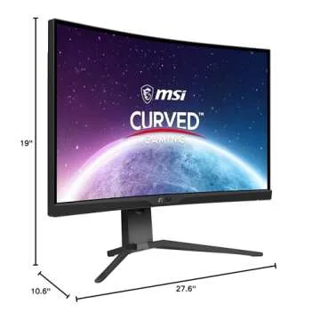MSI MAG275CQRF QD, 27" Gaming Monitor, 2560 x 1440 (QHD) Rapid VA with Quantum Dot, 1 ms, 170Hz, FreeSync Premium, HDR Ready, 1000R, HDMI, DisplayPort, Tilt and Height Adjustable.,Black