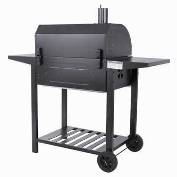 Royal Gourmet CD1824AX 24-Inch Charcoal Grill Outdoor BBQ Smoker Picnic Camping Patio Backyard Cooking, Black