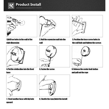 BESy Adjustable Stainless Steel Clothesline 9.2 Feet