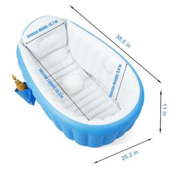 PandaEar Baby Inflatable Bathtub, Portable Travel Baby Infant Bath Tub Toddler Bathtub with Air Pump...