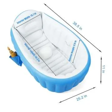 PandaEar Baby Inflatable Bathtub, Portable Travel Baby Infant Bath Tub Toddler Bathtub with Air Pump...
