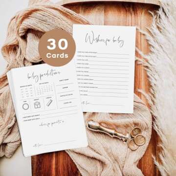 Elegant Baby Predictions & Advice Cards – Keepsake for Baby Shower Games