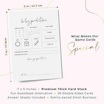 Baby Predictions & Advice Cards for Baby Showers
