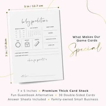 Baby Predictions & Advice Cards for Baby Showers