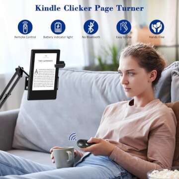 Smanu RF Remote Control Page Turner for Kindle Paperwhite Oasis Scribe Kobo,Clicker Page Turner Kind...