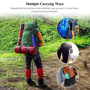 Nefeeko Collapsible Foldable Water Bottle, 27oz Reuseable BPA Free Silicone Portable Leak Proof Sports Water Bottle with Carabiner for Travel Gym Camping Hiking