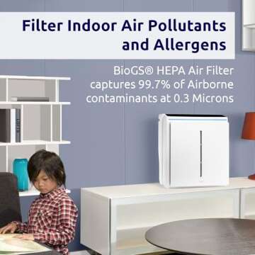 Rabbit Air, A3 SPA-1000N Air Purifiers for Home, Ultra Quiet HEPA Air Purifier - Wall Mountable Air Purifiers for Home Large Room, Allergies, Dust, Mold, Smoke & VOCs - (White, Pet Allergy Filter)