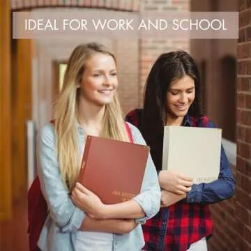 Aesthetic 3 Ring Binder Set of 2 - Sturdy 1 Inch Binder Fits Letter Sized Paper - A Cute Holder for Women or Men with Pocket Easily Organizes Your Paperwork for School, Office or Work