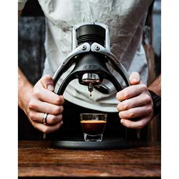 ROK EspressoGC Manual Espresso Maker - Portable Hand Powered Espresso Machine with Stainless Steel Portafilter, Ideal for Quick Coffee, Travel, Camping, and Home Use