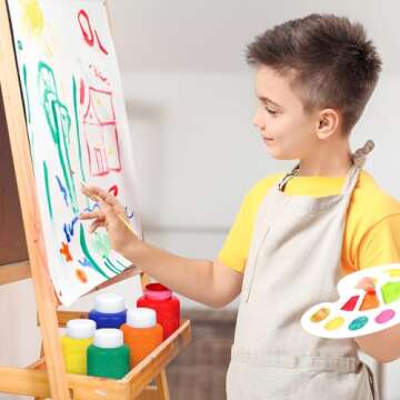 Kids Painting Set, Washable Paint for Kids 12 Colors, Non Toxic Tempera Paint 2 oz Each, Paints for Toddlers Art, Craft, School and Home Finger Paints Projects