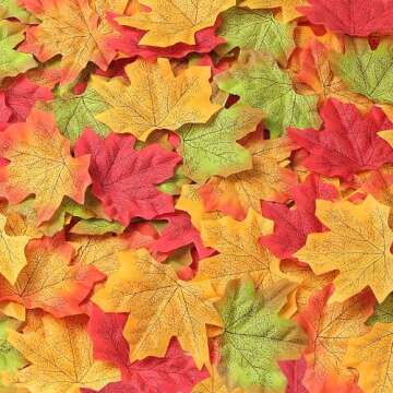 SITUMEIZI 400PC Fake Fall Leaves Artificial Autumn Maple Leaf Fall Decor for Wedding Party Thanksgiv...