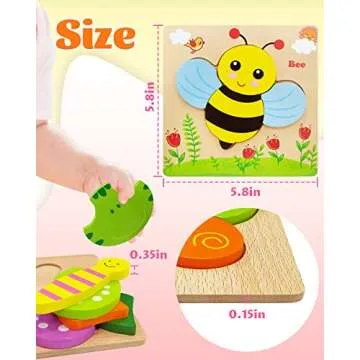 Bekayshad Wooden Puzzles Toddler Toys Gifts for 1 2 3 Year Old Boys Girls, 8 Pack Animal Jigsaw Puzzles Montessori Toys, Learning Educational Christmas Birthday Gifts for Girls Boys Ages 1-3