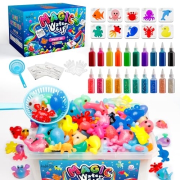 Kiditos Magic Water Elf Toy Kit, Aqua Fairy Water Gel Kit with 20 Magic Gels, 10 Animal Molds. Chris...