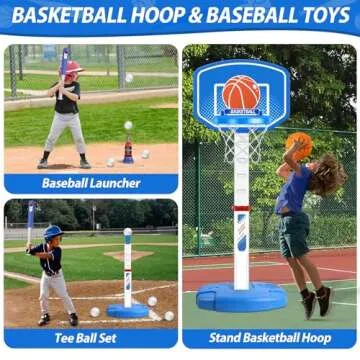 Erixazs Toddlers Basketball Hoop and T Ball Set - Perfect for Indoor Outdoor Fun!