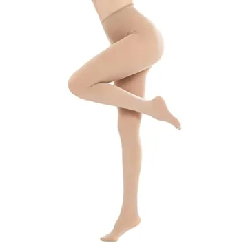 CozyWow Women's 80D Soft High Waist Tights - Beige, XS