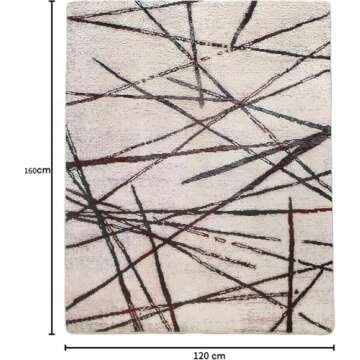 Leesentec Area Rugs Soft Modern Rug Carpet Geometric Stripe Rug Non Slip Rug for Bedroom Living Room...