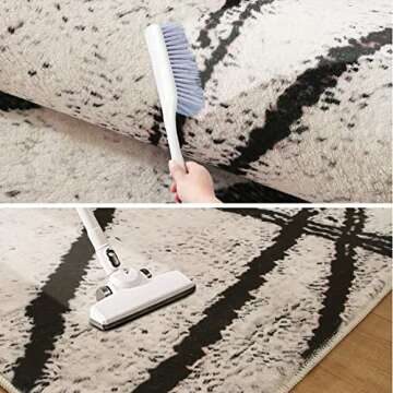 Leesentec Area Rugs Soft Modern Rug Carpet Geometric Stripe Rug Non Slip Rug for Bedroom Living Room Floor Mat (3.9' * 5.2', Stripe)