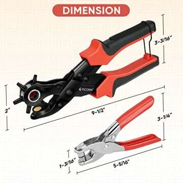 TICONN Heavy Duty Leather Hole Punch Tool for DIY Crafts