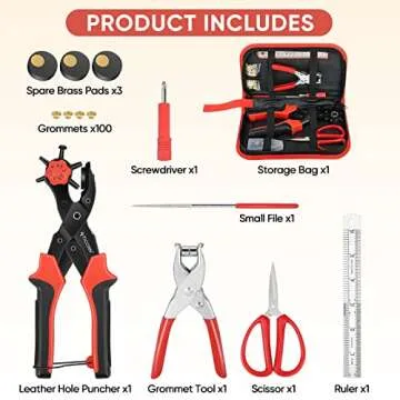TICONN Heavy Duty Leather Hole Punch Tool for DIY Crafts