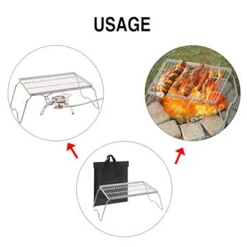 Portable 17" Campfire Grill - REDCAMP Heavy Duty Cooking