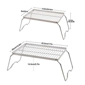 Portable 17" Campfire Grill - REDCAMP Heavy Duty Cooking