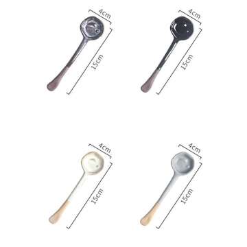 4-Pack Handmade Ceramic Vintage Afternoon Tea and Coffee Scoops set