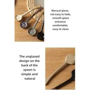 4-Pack Ceramic Coffee and Tea Scoops - Vintage Style