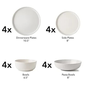 ARORA SKUGGA 16pc Stoneware Dinnerware Set for 4