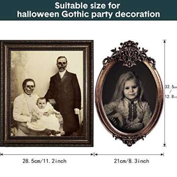 Halloween Decorations, 12 Pieces Laminated Halloween Gothic Decor Poster Frames Durable Haunted Hous...