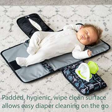 Lil Fox Portable Changing Pad - One-Hand Diaper Change Pad for Baby Diaper Bag or Changing Table. Un...