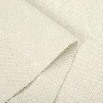 LEEVAN Washable Area Rug 4x6, Hand-Woven Cotton Living Room Rug, White Braided Bedroom Rug, Farmhouse Indoor/Outdoor Floor Carpet for Patio, Nursery, Office, Playroom, Dining Room