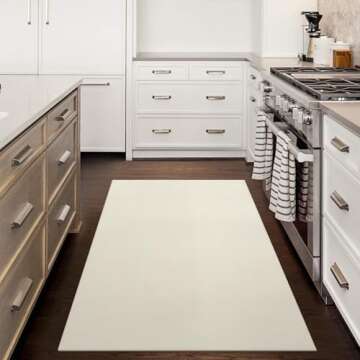 LEEVAN Washable Area Rug 4x6, Hand-Woven Cotton Living Room Rug, White Braided Bedroom Rug, Farmhouse Indoor/Outdoor Floor Carpet for Patio, Nursery, Office, Playroom, Dining Room