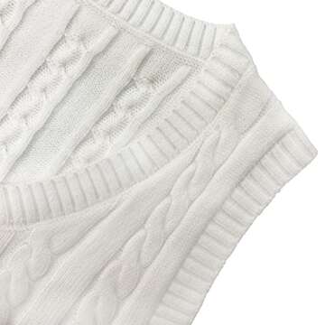 CHDBLOCK Clothing Women's V-Neck Knit Sweater Vest Solid Color Sleeveless Crop Knit Vest Sweaters (W...