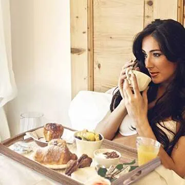 Premium Acacia Wood Serving Tray with Handles for All Occasions