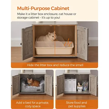 Feandrea Cat Tree with Litter Box Enclosure for Modern Homes