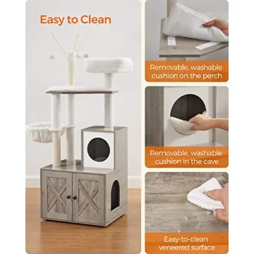 Feandrea Cat Tree with Litter Box Enclosure for Modern Homes