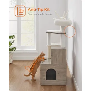Feandrea Cat Tree with Litter Box Enclosure for Modern Homes