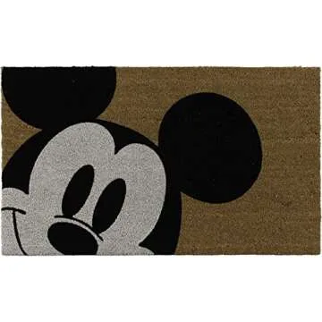 Gertmenian Disney Mickey Mouse Coir Doormat - 2x3 Welcome Mat (2-Pack), Ideal for High Traffic Areas in Front Door, Garage, Entryway - Love/Hello, 47533