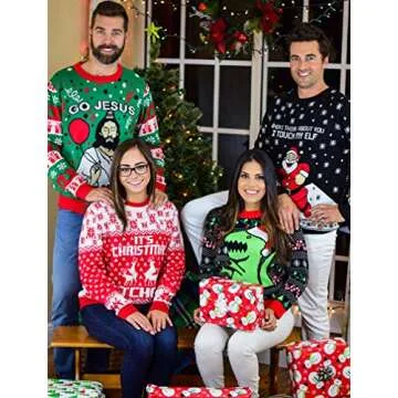 Santa Trex Ugly Christmas Sweater for Men and Women