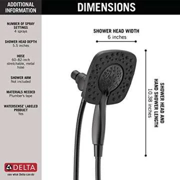 Delta In2ition 4-Spray Dual Shower Head in Matte Black
