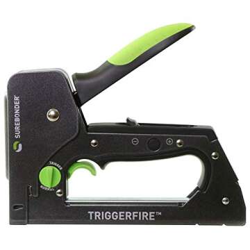 Surebonder TRIGGERFIRE Staple Gun Kit with 1250, 3/8", T-50 Type, Steel Staples