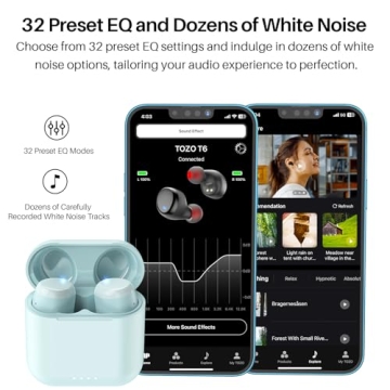TOZO T6 Wireless Earbuds with 50 Hours Playtime and App EQ