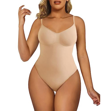 SHAPERX Women's Shapewear Bodysuit Tummy Control Body Shaper Seamless Sculpting Snatched Waist Body ...