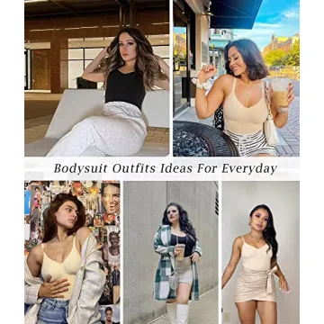 SHAPERX Women's Shapewear Bodysuit Tummy Control Body Shaper Seamless Sculpting Snatched Waist Body Suit，SZ5213-Beige-S/M